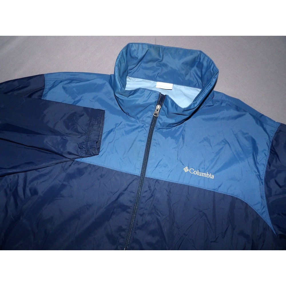 Columbia‎ Zip-Up Mesh Lined Blue 100% Nylon Light Weight Jacket Men's 3XL